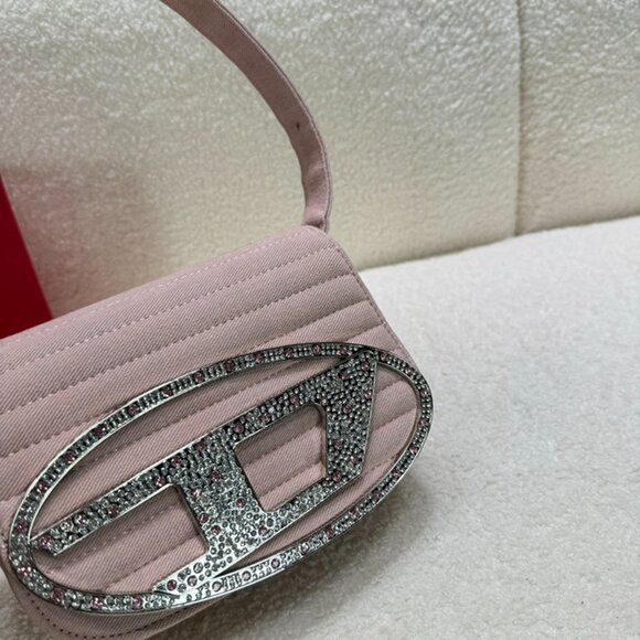 Diesel Pink Diamond Brand Logo Shoulder Bag - Picture 6 of 9